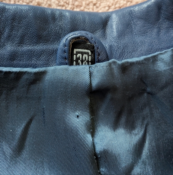 Vintage 1980s Penny Genuine Leather Skirt Suit | Colonial Blue | EUC - Picture 13 of 13